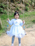 G.DUCKKIDS小黃鴨愛(ài)莎公主裙女童連衣裙秋裝中小兒童蓬蓬紗裙小女孩艾莎裙子 藍色+頭紗 110 建議4~5歲【100-110cm】 曬單實(shí)拍圖