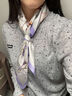 寶石蝶真絲小絲巾100%桑蠶絲圍巾女小披肩女生媽媽中秋節(jié)禮物生日禮盒裝 曬單實(shí)拍圖