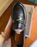 百麗（Belle）復古抓皺鎏金樂(lè )福鞋女款商場(chǎng)款牛皮粗跟jk樂(lè )福鞋E1Y1DCA5預售 黑色 35 曬單實(shí)拍圖