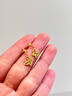 周六福（ZLF）  黃金耳釘女款5G足金蝴蝶蜂巢耳墜爆閃夢(mèng)幻森林 計價(jià)T 一對-2.47g 曬單實(shí)拍圖