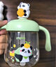 貝親兒童牛奶杯1-3歲寶寶喝水喝奶PPSU直飲奶瓶雙吸管水杯 綠色330mL 曬單實(shí)拍圖