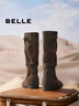 百麗（Belle）復古簡(jiǎn)約西部堆堆靴女2025冬季新商場(chǎng)款內增高高筒靴E5Y1DDG5 灰色 38 曬單實(shí)拍圖