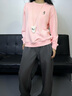 Teenie Weenie小熊女裝衛衣春季休閑舒適簡(jiǎn)約時(shí)尚潮流圓領(lǐng)上衣內搭外穿 A-粉色 【女款】 M 曬單實(shí)拍圖