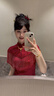 泰勒馬丁香檳色新中式訂婚禮服2025新款新娘婚紗主紗高檔回門(mén)敬酒服秀禾服 HF059紅 M 曬單實(shí)拍圖