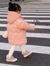 G.DUCKKIDS女寶寶新款冬季羽絨服兒童韓版洋氣中長(cháng)款白鴨絨外套小童冬裝棉襖 粉色 110 cm 曬單實(shí)拍圖