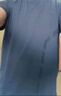 羅蒙短袖t恤男士夏季寬松休閑冰絲感打底衫速干衣服爸爸裝YK03灰藍2XL 曬單實(shí)拍圖