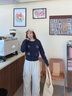森馬（Semir）針織開(kāi)衫女冬季短款繡花圖案假兩件正肩2025新款疊穿小眾上衣 藍色調00388 M 曬單實(shí)拍圖