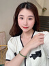 中國黃金（CHINA GOLD）琉璃翠玉手鏈女綠玉髓手串時(shí)尚首飾生日禮物送女友老婆結婚紀念日 琉璃翠綠玉髓手串 曬單實(shí)拍圖