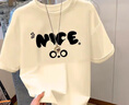 女童慵懶風(fēng)夏季2025新款圓領(lǐng)短袖T恤中大童休閑女孩純棉體恤上衣 杏色 160 碼 曬單實(shí)拍圖