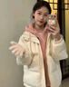迪士尼學(xué)生12歲女大童羽絨棉服冬季13少女15初中學(xué)生假兩件加厚連帽鋪棉 杏色 S(建議70-90斤) 均碼 曬單實(shí)拍圖