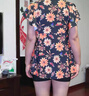 梵迪拉（F.DYRAA）泳衣女顯瘦溫泉連衣裙保守媽媽款中老年人泳裝四件套11701藍色3XL 曬單實(shí)拍圖