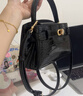 CHARLES&KEITH鱷魚紋凱莉包手提斜挎婚包包女包生日禮物CK2-50270880-1 Black黑色 S 曬單實(shí)拍圖