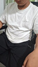 回力（Warrior）純棉t恤男夏季新款重磅運(yùn)動(dòng)上衣男士潮流短袖寬松體恤 白色 L 曬單實(shí)拍圖