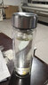 大容量鋼化玻璃杯450ml耐摔高溫硼硅雙層玻璃杯保護(hù)套男士茶杯 倉庫特惠處理：銀蓋真空底450 曬單實(shí)拍圖