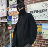 杜小閑保暖高領針織毛衣男士秋冬季加厚寬松大碼上衣服加絨慵懶風打底衫 A001-MY102 黑色 XL [建議120-140斤] 曬單實拍圖