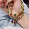 玉貝莎（YUBEISHA）敦煌白玉菩提根國風手串女平安鎖吊墜雙圈盤玩菩提子佛珠文玩手鏈 遇見敦煌雙圈10*8mm 曬單實拍圖