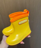 大樹(shù)爺爺兒童雨鞋加絨內膽防滑日韓幼兒園小學(xué)寶寶玩防水膠鞋套男女童雨靴 嬌黃色 14 （適合腳長(cháng)13cm左右） 曬單實(shí)拍圖