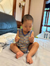 babylove嬰兒背心包屁衣夏季透氣衣服莫代爾無(wú)袖三角哈衣爬服條紋寶寶夏裝 曬單實(shí)拍圖