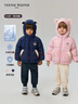 Teenie Weenie Kids小熊童裝24冬男女寶三防蓬蓬熊耳連帽厚羽絨服 米色 120cm 曬單實(shí)拍圖