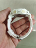Mtin橡膠樹脂手表帶表殼適配 baby-g BA-110 112 111 BA130男女腕帶配件 亮光白色玫瑰金字 14mm 曬單實拍圖