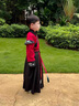 小淘孩男童漢服春秋兒童古裝唐裝長(cháng)袖中國風(fēng)中秋演出服表演服 紅色150 曬單實(shí)拍圖