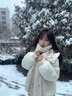 妍莉芬（yanlifen）羽絨棉服女冬季2025新款短款小個(gè)子羽棉襖絨服加厚洋氣棉衣外套女 美拉德白 M 【推薦105-120斤】 曬單實(shí)拍圖