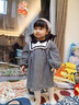 G.DUCKKIDS女童春裝連衣裙女寶寶裙子兒童裝女小童春秋款公主裙可愛(ài)格子雙領(lǐng) 圖片色 90 (建議身高80-90cm 1-2周歲) 曬單實(shí)拍圖