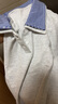 初語刺繡珠地牛仔POLO領(lǐng)T恤女2025夏季新款休閑撞色上衣 藏青色  M  曬單實拍圖