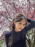 斐特瑪復(fù)古圓領(lǐng)麻花毛衣開衫外套女氣質(zhì)針織衫上衣2025春秋新款修身上衣 藏藍色 M 曬單實拍圖