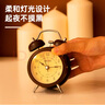 得力（deli）兒童節(jié)禮物迷你復(fù)古機(jī)械鬧鐘夜光床頭鬧鐘兒童學(xué)生開學(xué)升學(xué)必備  棕色9024開學(xué)禮物開學(xué)季 曬單實(shí)拍圖