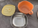 英氏（YEEHOO）輔食碗嬰兒寶寶餐具兒童飯盒專(zhuān)用吸管碗不銹鋼餐具吸盤(pán)輔食套裝 喝湯碗+吸管 典雅橙 曬單實(shí)拍圖