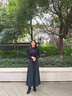 羅蒙（ROMON）毛呢闊腿褲女秋冬2025年新款高腰寬松加厚褲顯瘦時(shí)尚靴褲九分裙褲 黑灰 M  27/90-100斤 曬單實(shí)拍圖