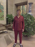 莫代爾男士純棉睡衣爸爸款中老年人長(zhǎng)袖家居服男春秋冬款紅色本命年套裝 88119 XL 140-160斤 曬單實(shí)拍圖
