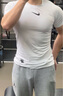 耐克(NIKE)春夏男短袖T恤 速干透氣 緊身衣 運動休閑FB7933-100白L 曬單實拍圖