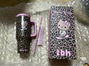 野獸派家居（tbh）水杯三麗鷗HelloKitty巨無(wú)霸保溫杯吸管隨行杯不銹鋼保冷杯禮物 巨無(wú)霸保溫杯 經(jīng)典豹紋 1200ml (含mini收納包掛件) 曬單實(shí)拍圖