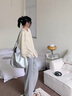 班尼路褲子女休閑褲女裝春秋新款顯瘦微喇直筒褲小個子女生百搭運(yùn)動褲裝 麻灰-香蕉版型 【綿柔親膚】 M 曬單實(shí)拍圖