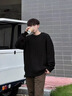 名創(chuàng  )優(yōu)品（MINISO）男士絞花圓領(lǐng)麻花毛衣男2025新款秋季寬松慵懶風(fēng)套頭針織衫毛線(xiàn)衣 黑色 L /175(保暖鎖溫溫暖冬季) 曬單實(shí)拍圖
