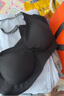 有棵樹女士?jī)?nèi)衣女涼感夏季薄款無(wú)鋼圈撞色肩帶收副乳透氣文胸 優(yōu)雅黑 L 曬單實(shí)拍圖