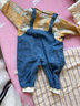 【寶寶春秋連體衣】男女外出服牛仔假兩件哈衣卡通長(cháng)袖春款 淺黃色 80cm （16-22斤） 曬單實(shí)拍圖