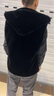 麗紗蓓兒水貂毛皮草馬甲男海寧士美國整貂連帽背心貂皮大衣帥氣裘皮大衣外 黑色 均碼 185/3XL 曬單實(shí)拍圖