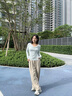 森馬（Semir）長(zhǎng)袖T恤女短款不規(guī)則設(shè)計(jì)感修身顯瘦2025秋蕩領(lǐng)薄款107625101097 曬單實(shí)拍圖