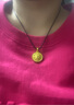 老廟黃金吊墜八寶羅盤(pán)古法金項(xiàng)鏈福字掛墜送長(zhǎng)輩男女款情侶款七夕禮物 約6.7g 送925鏈（可換黑繩） 曬單實(shí)拍圖