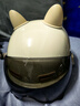 比步電動(dòng)車(chē)頭盔新國標3c認證電瓶摩托車(chē)男女士半盔夏季安全帽雙鏡片通用A類(lèi)電瓶車(chē)騎行防曬透氣半盔 卡其色+貓耳【短茶單鏡】 男女通用 曬單實(shí)拍圖