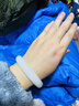 拾想新疆和田玉手鐲羊脂玉白玉女款寬扁條老料旺夫玉石手鐲帶證書(shū) 圈口56mm 曬單實(shí)拍圖