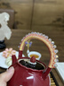 逸品春秋鋦銀蝶影瓊珠提梁壺家用過(guò)濾茶壺陶瓷功夫茶具泡茶器防燙泡茶壺 （鋦銀）蝶影瓊珠提梁壺【正紅】 曬單實(shí)拍圖