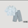 巴厘小豬涼感天竹紗寶寶家居服夏季薄款空調服男女童兩件套夏天兒童套裝 水中精靈-藍 100 曬單實(shí)拍圖