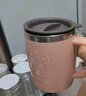 史努比（SNOOPY）保溫杯 帶手柄不銹鋼辦公保溫杯水杯可愛杯子情侶杯420ML 白色 曬單實拍圖