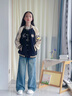 WVD女童棒球服春秋款2025新款網(wǎng)紅童裝女孩秋裝運(yùn)動(dòng)衣服大童春季外套 黑色棒球服 120 CM 曬單實(shí)拍圖