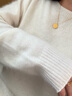 ELLE【祝緒丹同款】法式山羊絨針織衫女25冬新款打底衫圓領(lǐng)毛衣 白色 L 曬單實(shí)拍圖