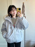 唐菓蜜羽絨棉服女冬季2025新款時(shí)尚連帽大毛領(lǐng)工裝派克服加厚保暖棉襖女 白灰色 M 曬單實(shí)拍圖